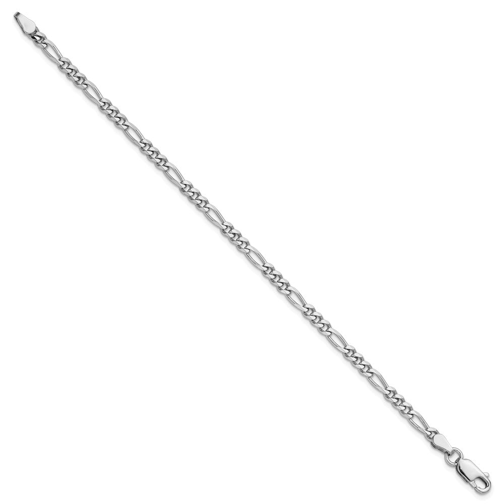 Sterling Silver Rhodium-plated 3.5mm Figaro Chain - Product Photo
