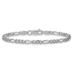 Sterling Silver Rhodium-plated 3.5mm Figaro Chain - Product Photo