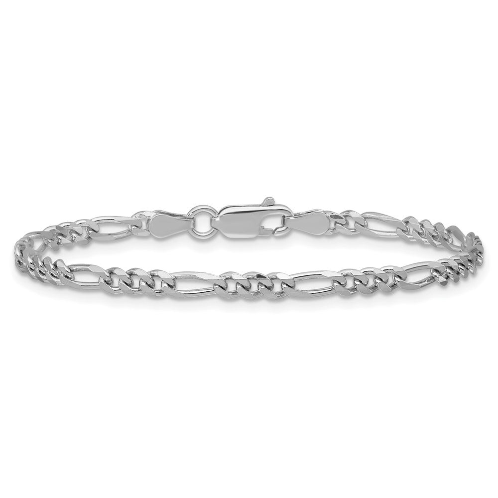 Sterling Silver Rhodium-plated 3.5mm Figaro Chain - Product Photo
