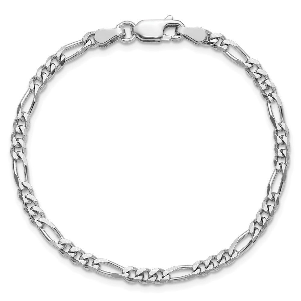 Sterling Silver Rhodium-plated 3.5mm Figaro Chain - Product Photo