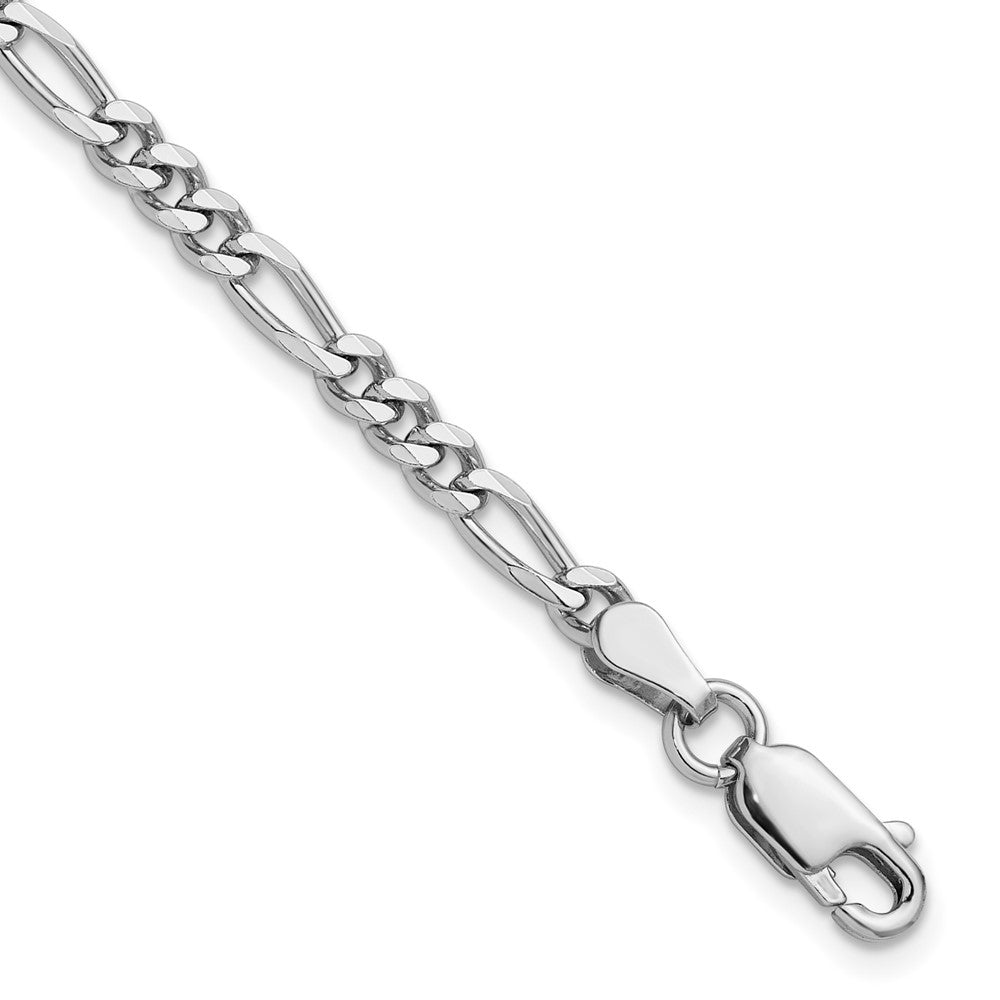 Sterling Silver Rhodium-plated 3.5mm Figaro Chain - Product Photo