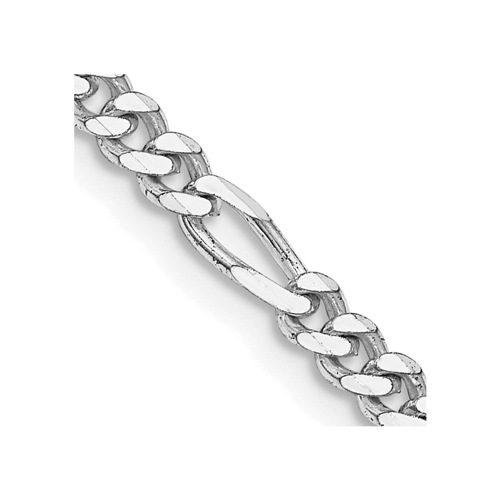 Sterling Silver Rhodium-plated 3.5mm Figaro Chain Necklace 18"-28"
