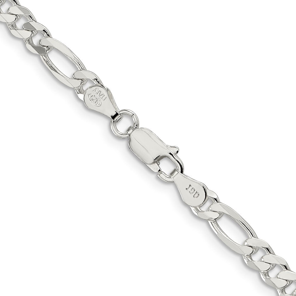 Sterling Silver 4.5mm Figaro Chain - Product Photo