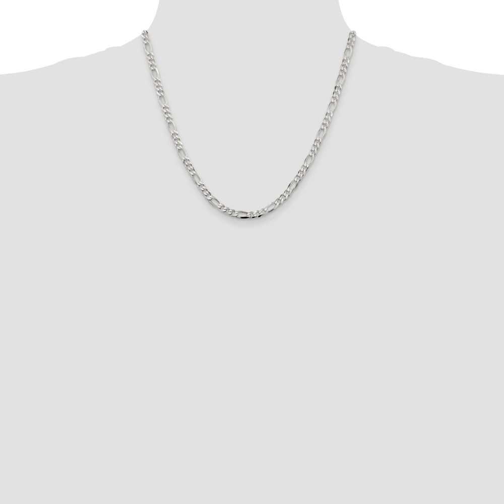 Sterling Silver 4.5mm Figaro Chain - Product Photo