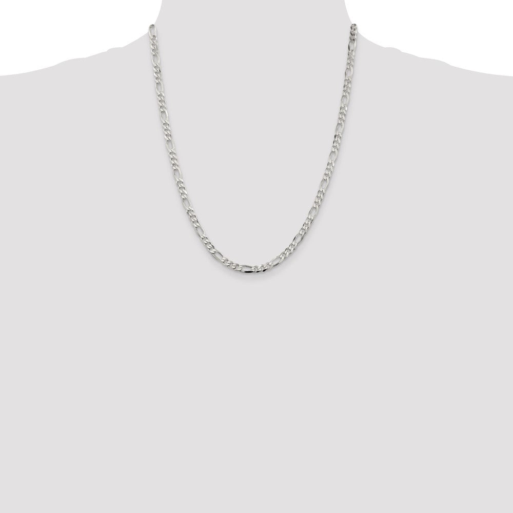 Sterling Silver 4.5mm Figaro Chain - Product Photo