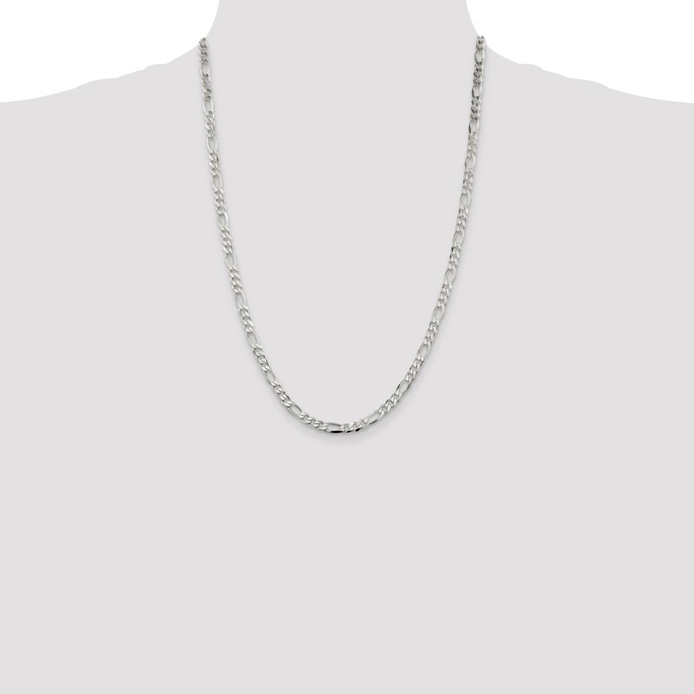 Sterling Silver 4.5mm Figaro Chain - Product Photo