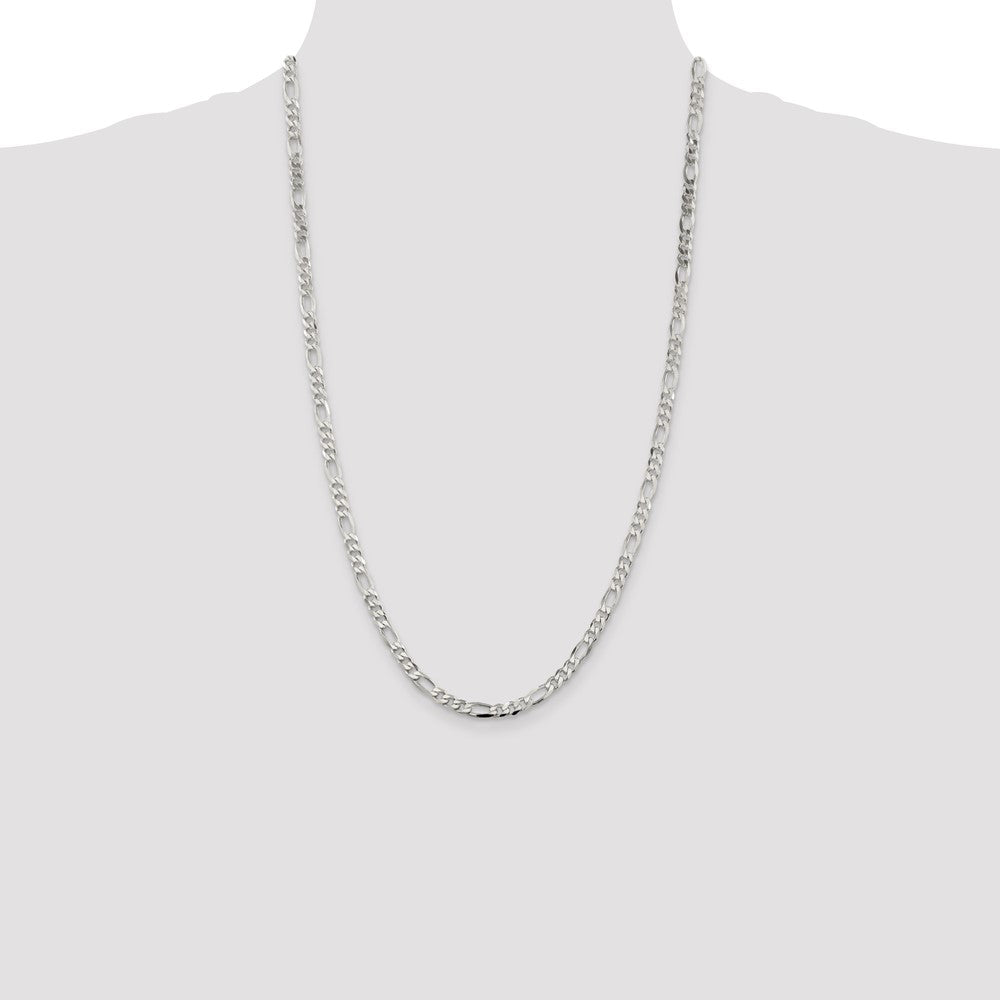 Sterling Silver 4.5mm Figaro Chain - Product Photo