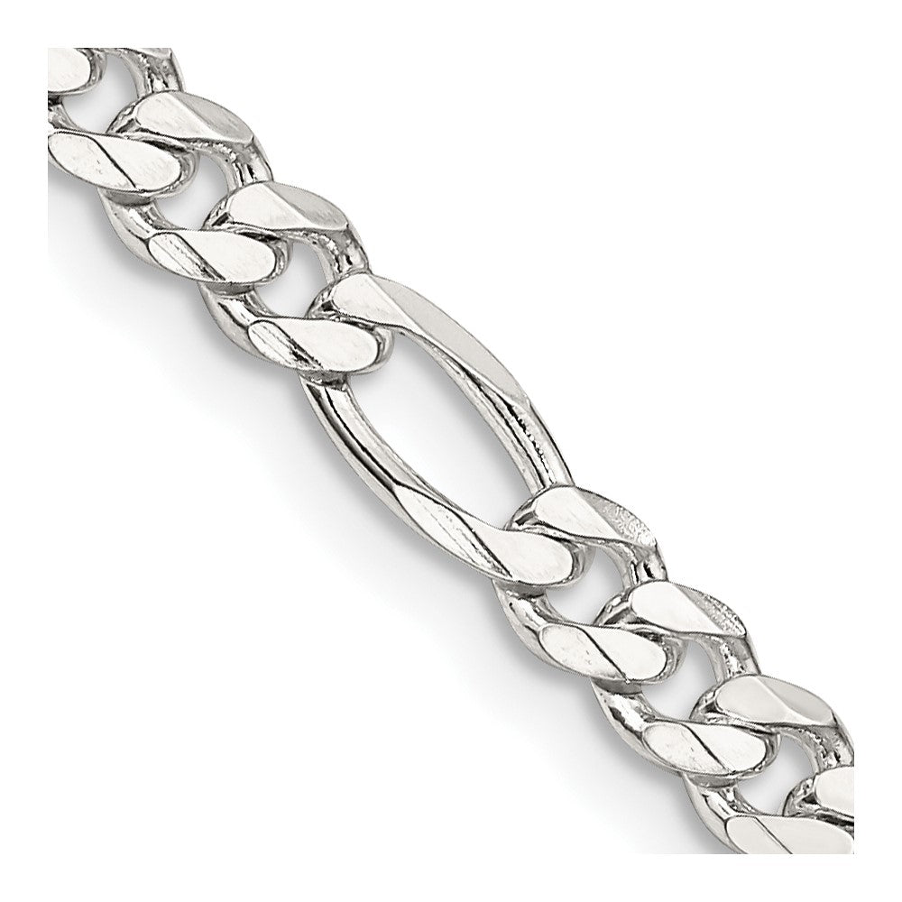 Sterling Silver 4.5mm Figaro Chain Necklace 16"-36"