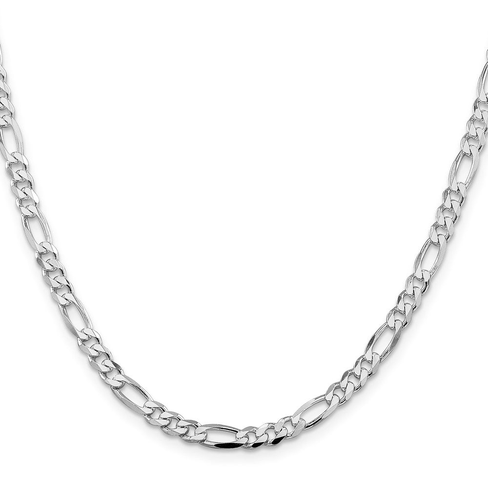 Sterling Silver Rhodium-plated 4.5mm Figaro Chain - Product Photo