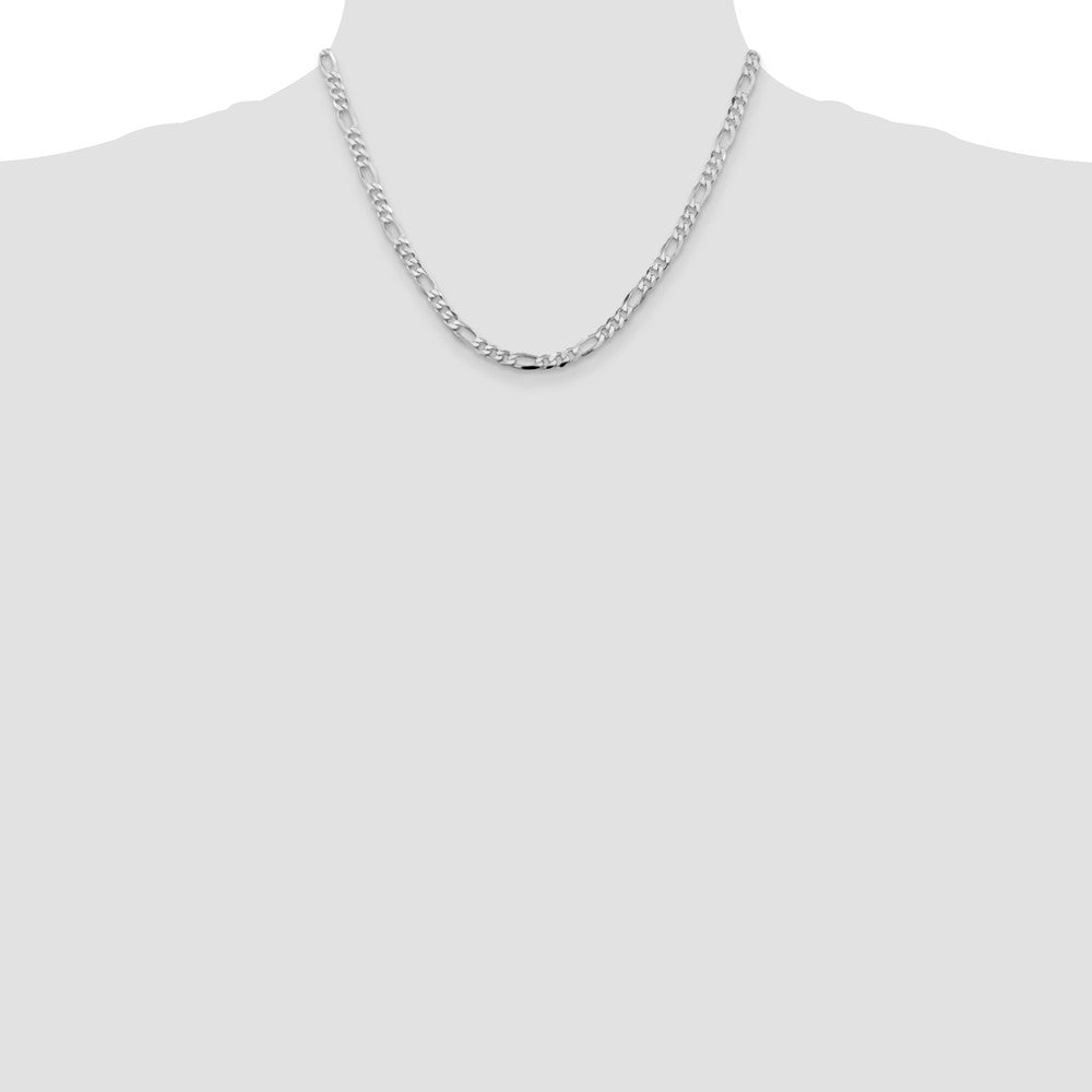 Sterling Silver Rhodium-plated 4.5mm Figaro Chain - Product Photo