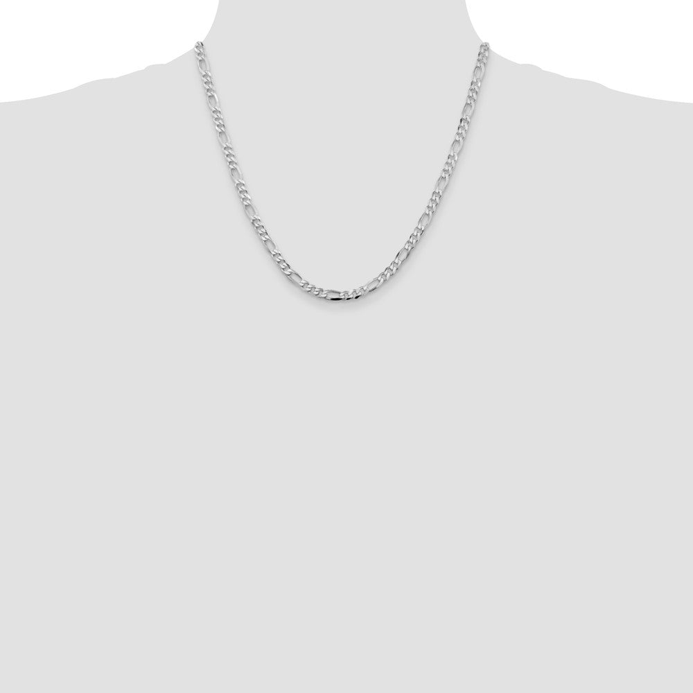 Sterling Silver Rhodium-plated 4.5mm Figaro Chain - Product Photo