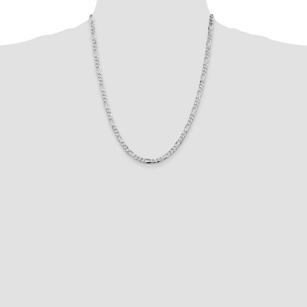 Sterling Silver Rhodium-plated 4.5mm Figaro Chain - Product Photo