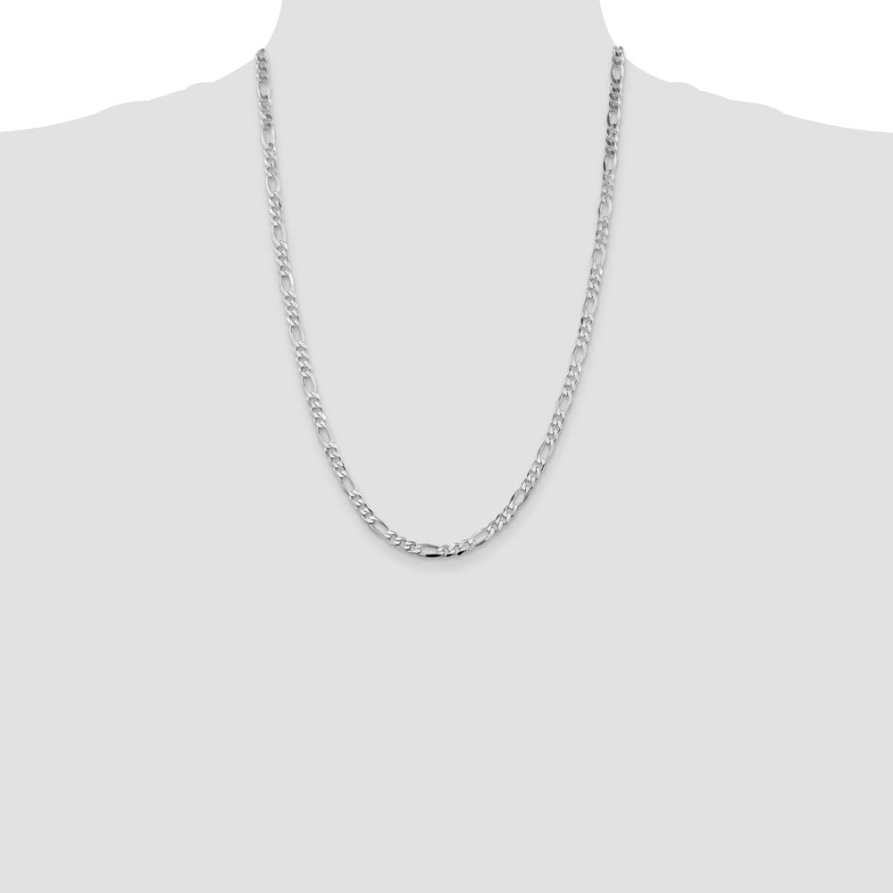 Sterling Silver Rhodium-plated 4.5mm Figaro Chain - Product Photo