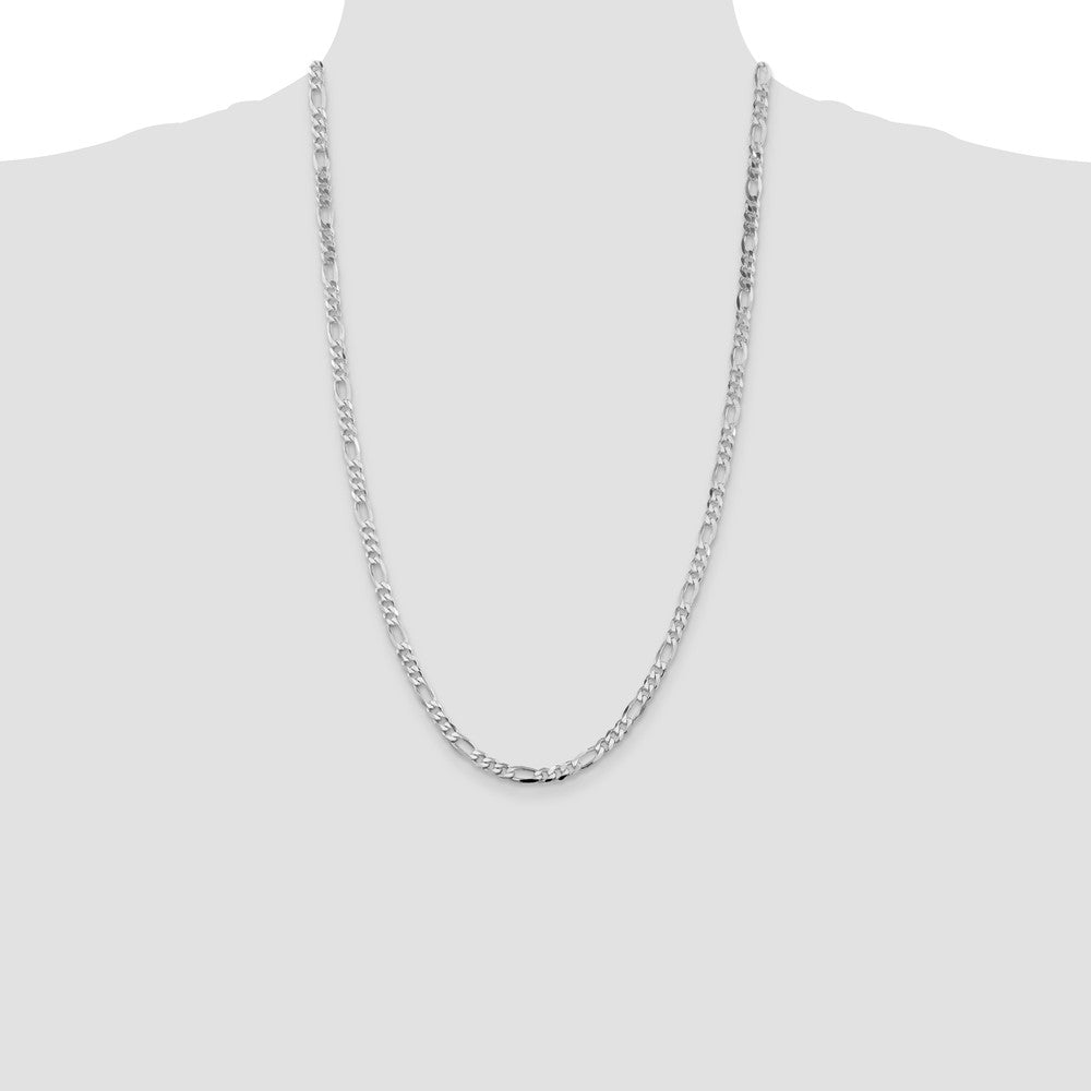 Sterling Silver Rhodium-plated 4.5mm Figaro Chain - Product Photo