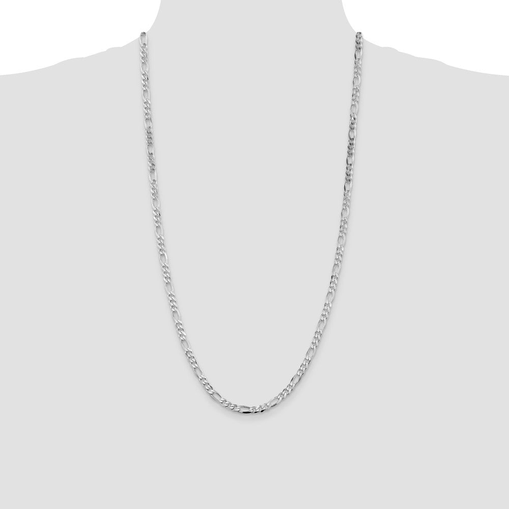 Sterling Silver Rhodium-plated 4.5mm Figaro Chain - Product Photo