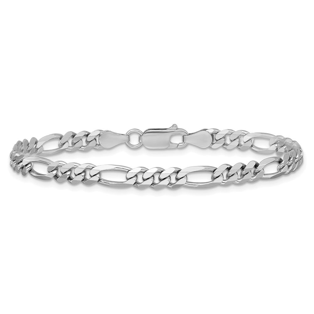 Sterling Silver Rhodium-plated 4.5mm Figaro Chain - Product Photo