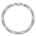 Sterling Silver Rhodium-plated 4.5mm Figaro Chain - Product Photo