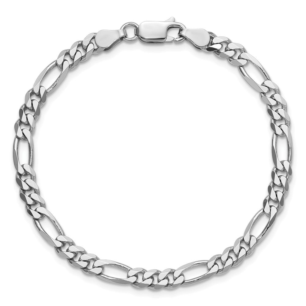 Sterling Silver Rhodium-plated 4.5mm Figaro Chain - Product Photo