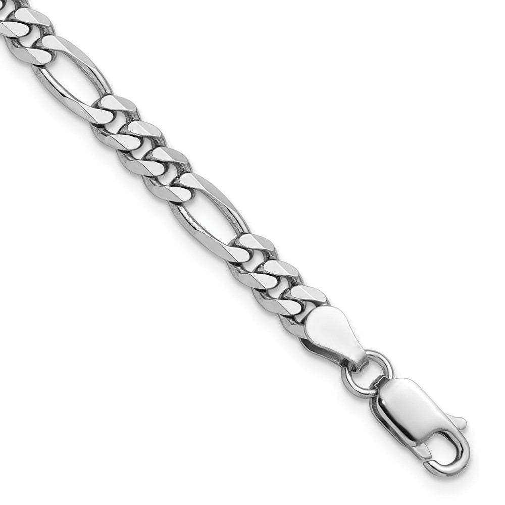 Sterling Silver Rhodium-plated 4.5mm Figaro Chain - Product Photo
