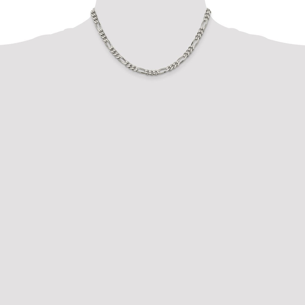Sterling Silver 5.5mm Figaro Chain - Product Photo