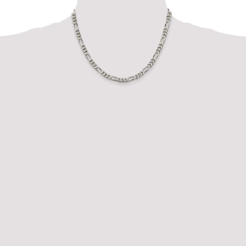 Sterling Silver 5.5mm Figaro Chain - Product Photo