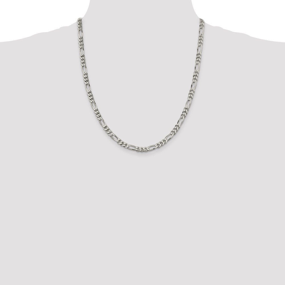 Sterling Silver 5.5mm Figaro Chain - Product Photo