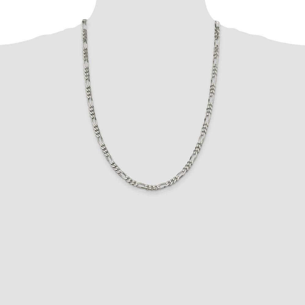 Sterling Silver 5.5mm Figaro Chain - Product Photo