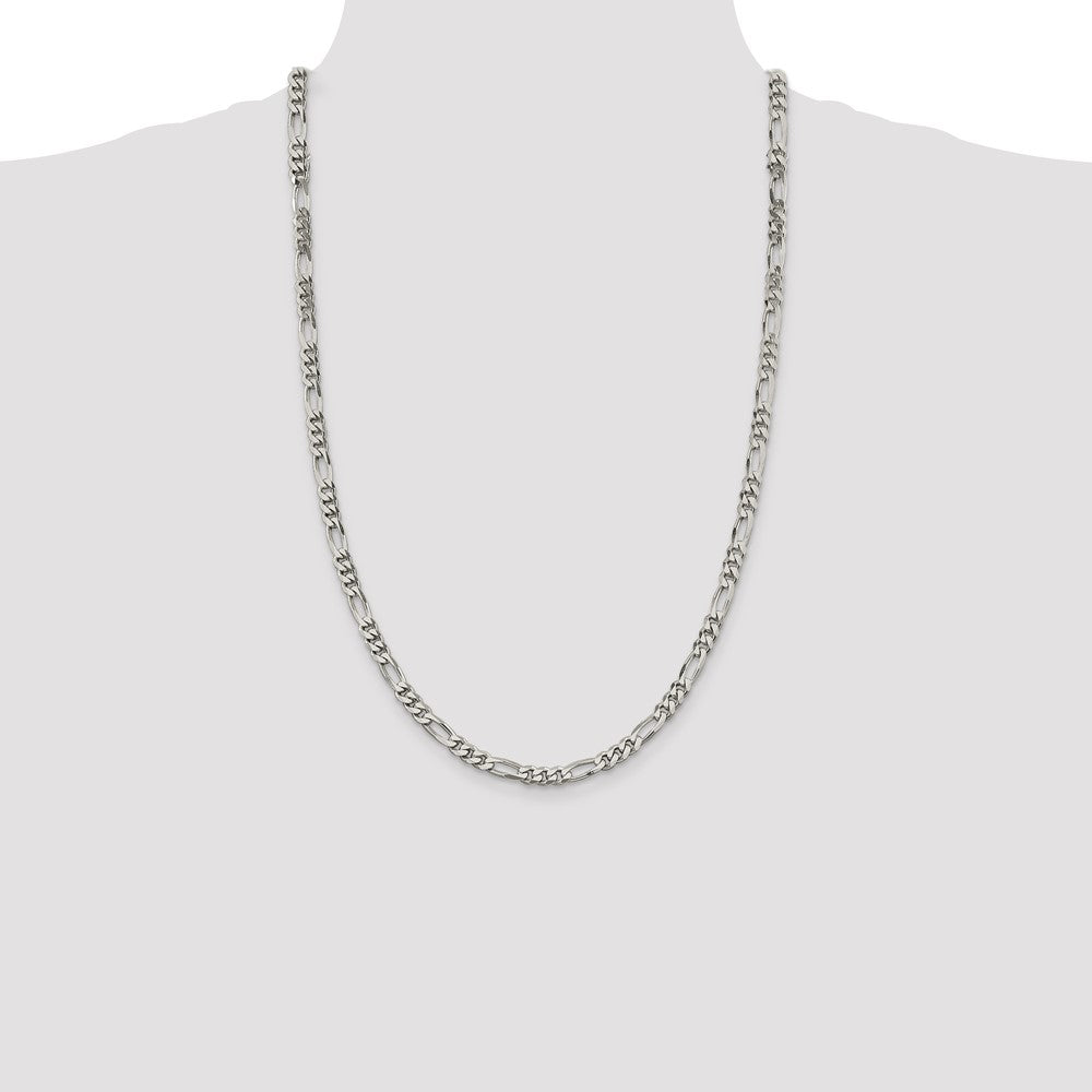 Sterling Silver 5.5mm Figaro Chain - Product Photo