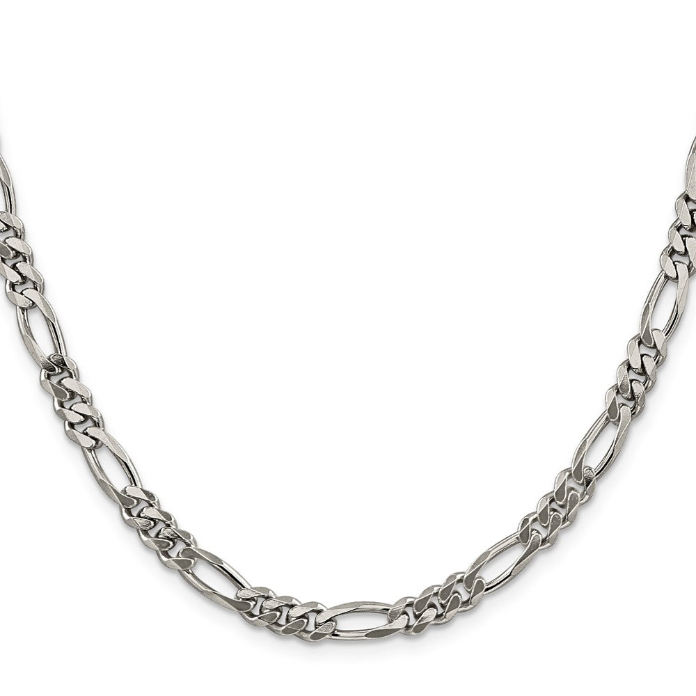 Sterling Silver Rhodium-plated 5.25mm Figaro Chain - Product Photo