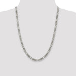 Sterling Silver Rhodium-plated 5.25mm Figaro Chain - Product Photo
