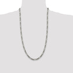 Sterling Silver Rhodium-plated 5.25mm Figaro Chain - Product Photo