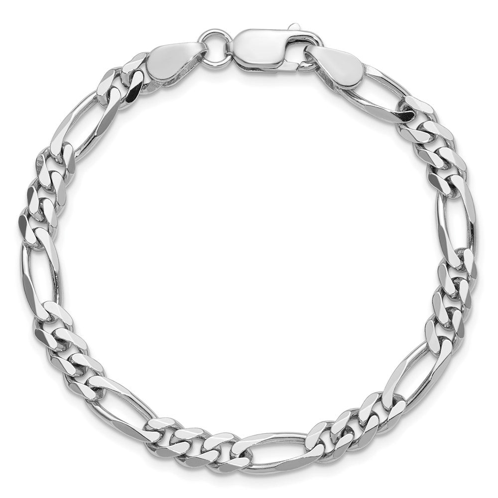 Sterling Silver Rhodium-plated 5.25mm Figaro Chain - Product Photo
