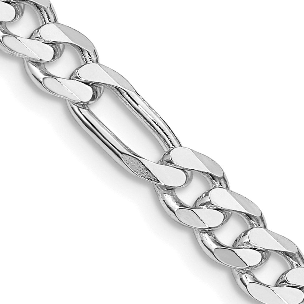 Sterling Silver Rhodium-plated 5.25mm Figaro Chain Necklace 20"-28"