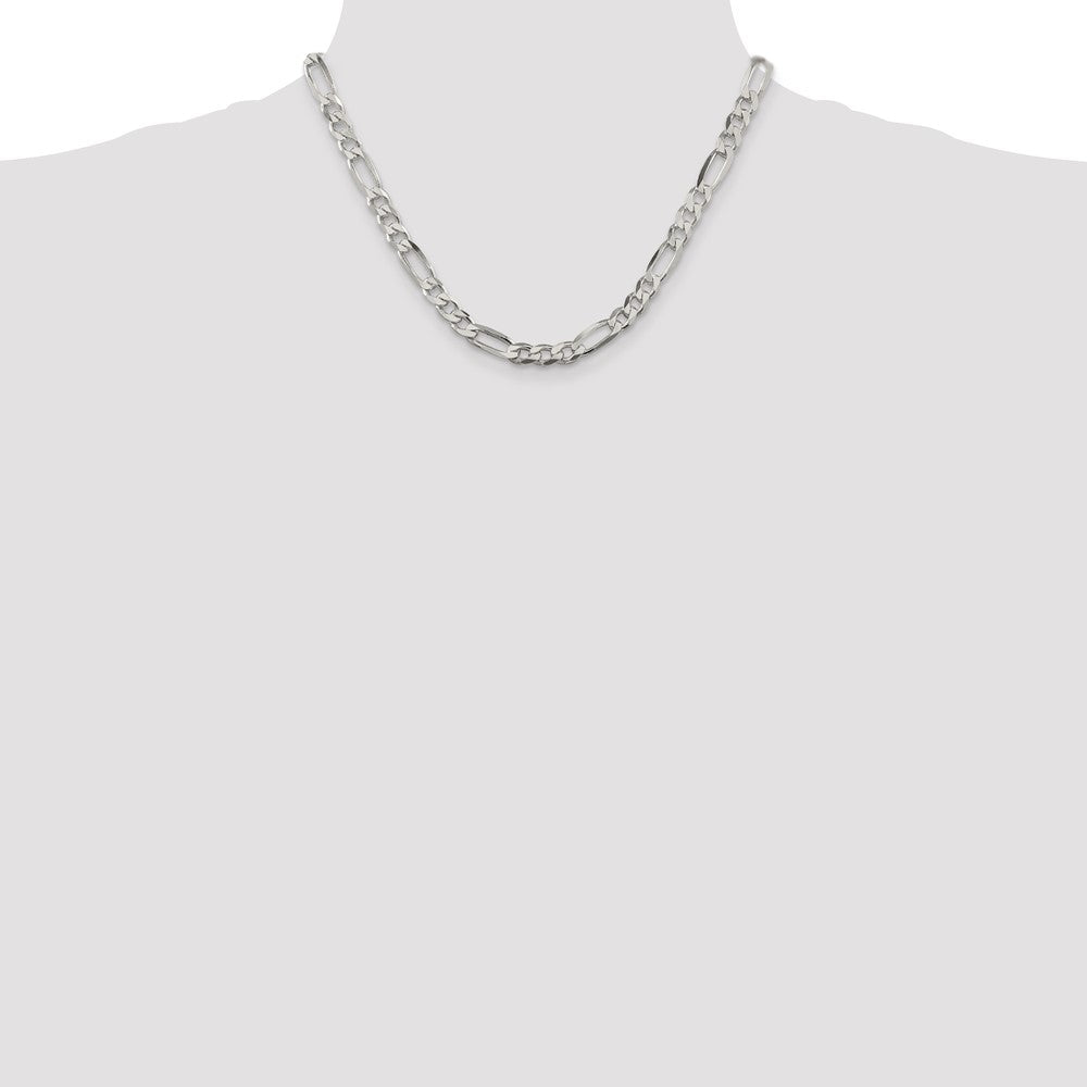 Sterling Silver 6.75mm Figaro Chain - Product Photo
