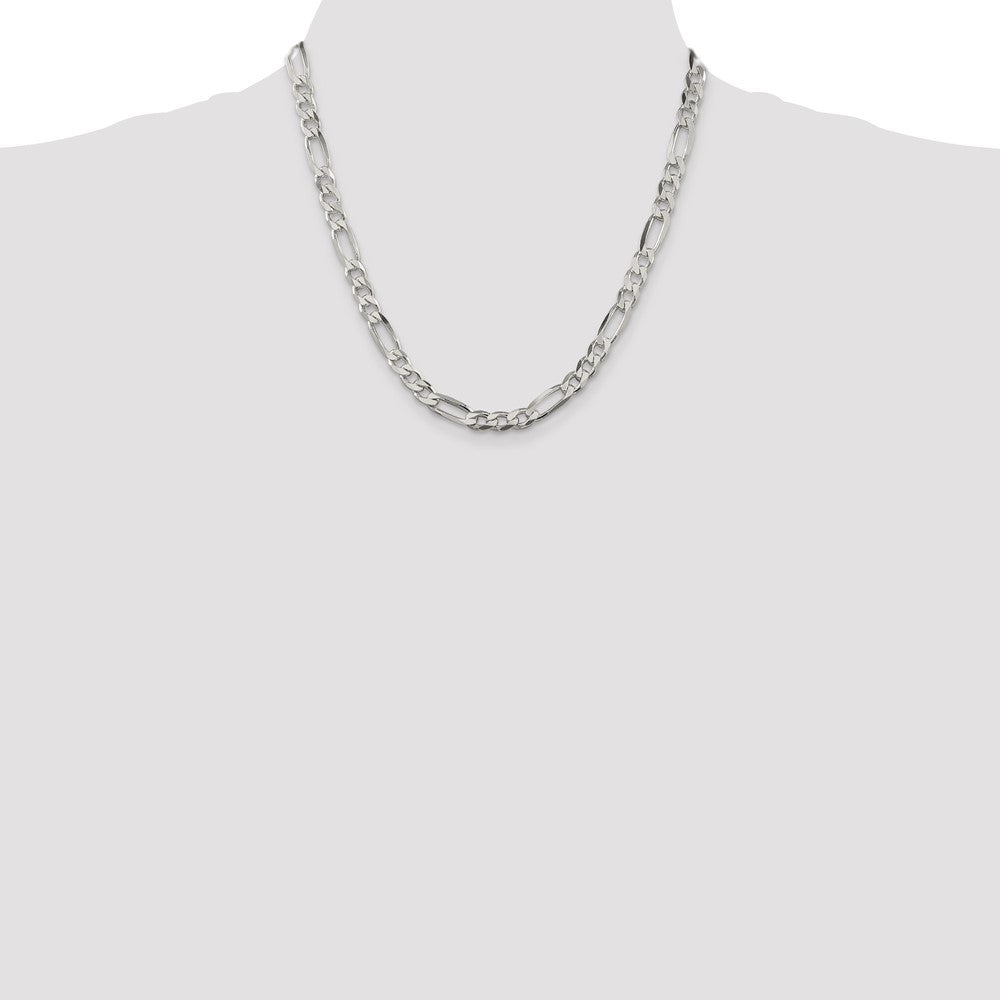 Sterling Silver 6.75mm Figaro Chain - Product Photo