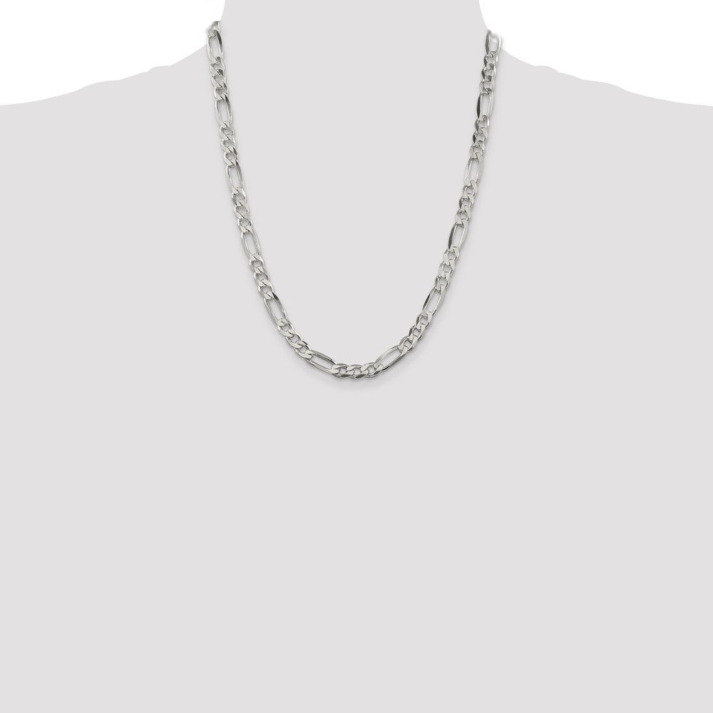 Sterling Silver 6.75mm Figaro Chain - Product Photo