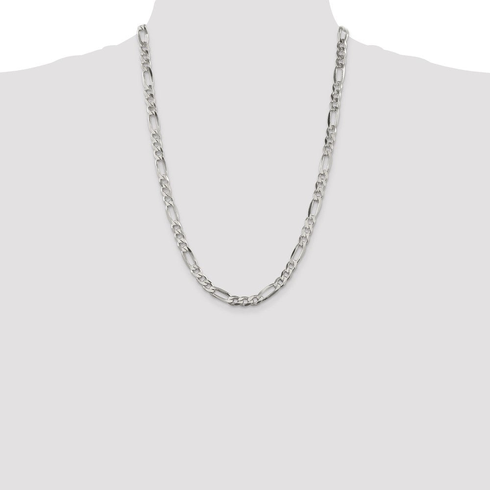 Sterling Silver 6.75mm Figaro Chain - Product Photo