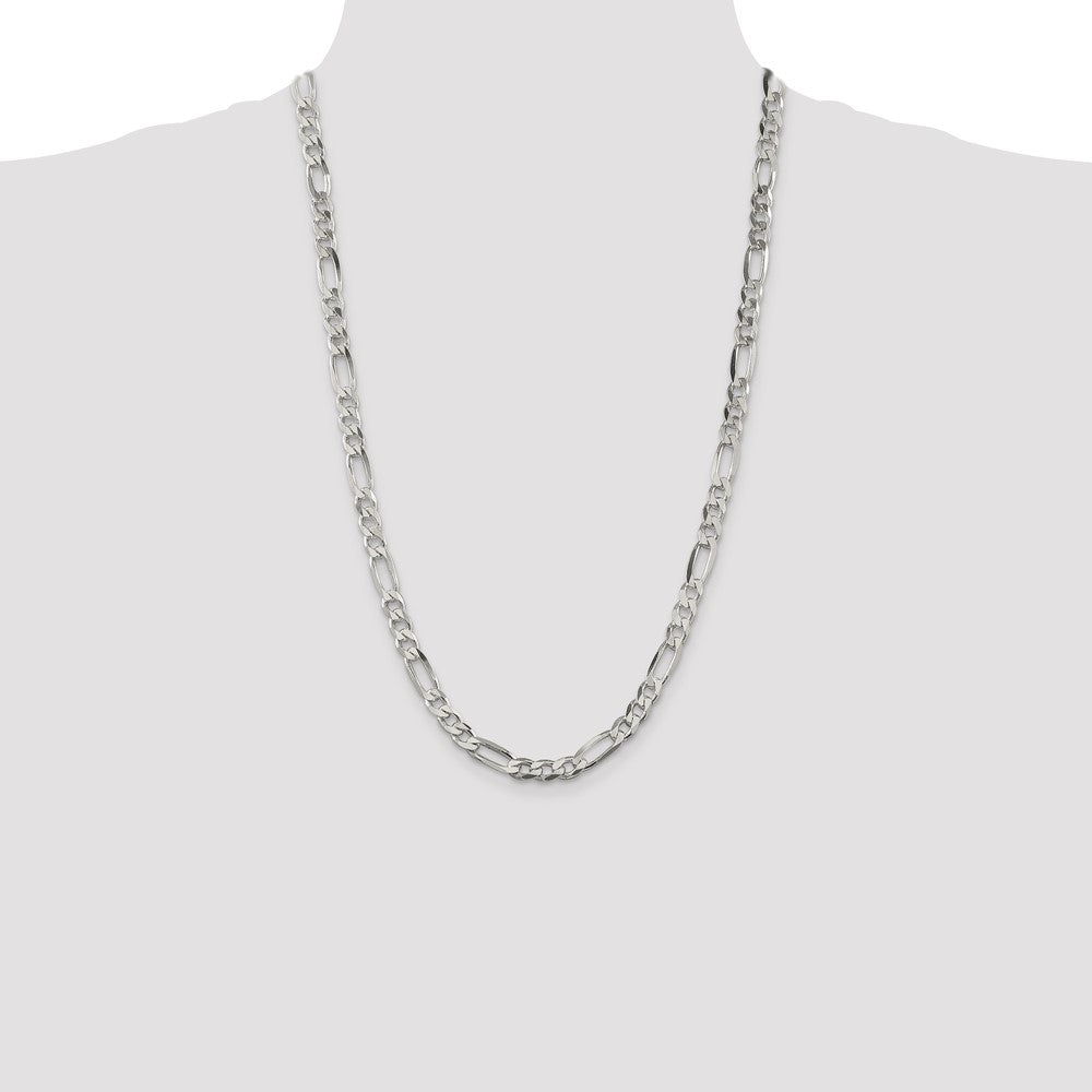 Sterling Silver 6.75mm Figaro Chain - Product Photo