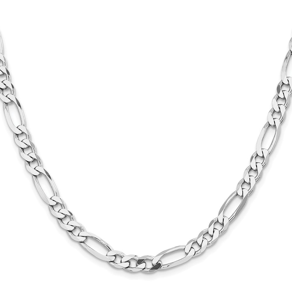 Sterling Silver Rhodium-plated 6.5mm Figaro Chain - Product Photo