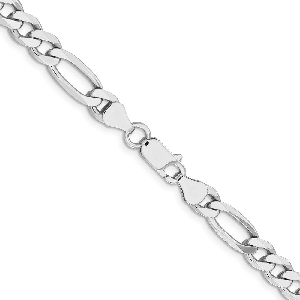 Sterling Silver Rhodium-plated 6.5mm Figaro Chain - Product Photo