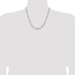 Sterling Silver Rhodium-plated 6.5mm Figaro Chain - Product Photo