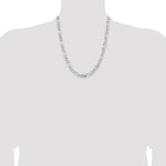 Sterling Silver Rhodium-plated 6.5mm Figaro Chain - Product Photo