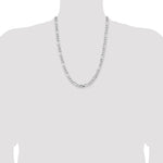 Sterling Silver Rhodium-plated 6.5mm Figaro Chain - Product Photo