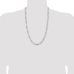 Sterling Silver Rhodium-plated 6.5mm Figaro Chain - Product Photo