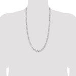 Sterling Silver Rhodium-plated 6.5mm Figaro Chain - Product Photo