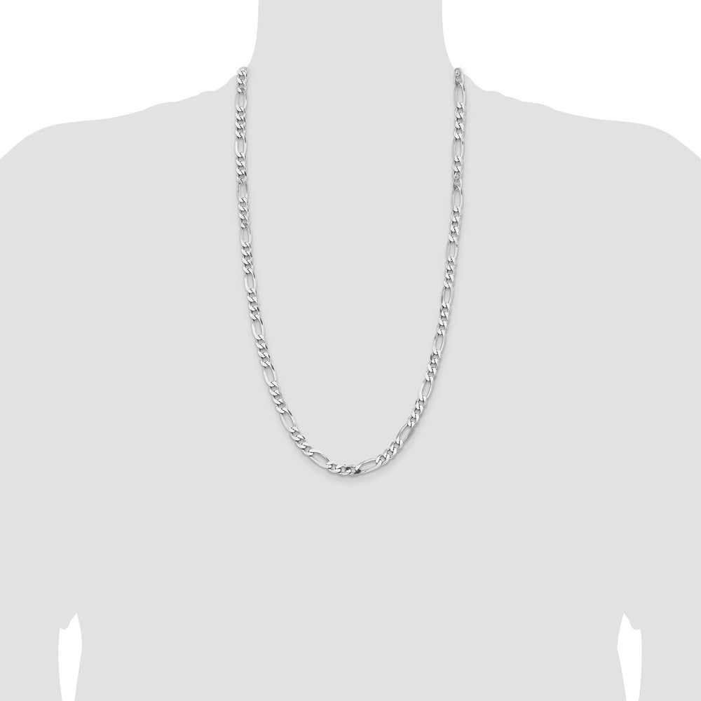 Sterling Silver Rhodium-plated 6.5mm Figaro Chain - Product Photo
