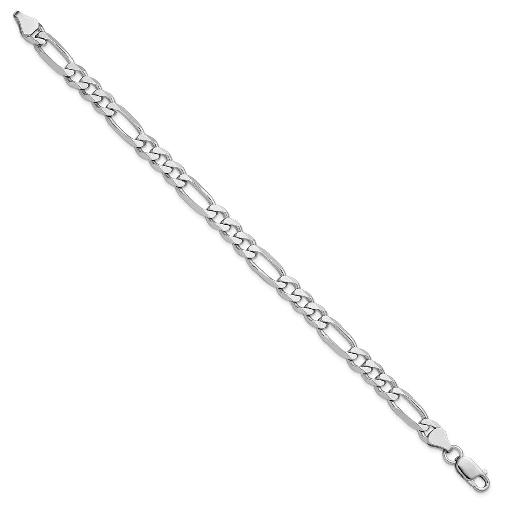 Sterling Silver Rhodium-plated 6.5mm Figaro Chain - Product Photo