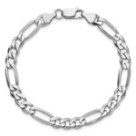 Sterling Silver Rhodium-plated 6.5mm Figaro Chain - Product Photo