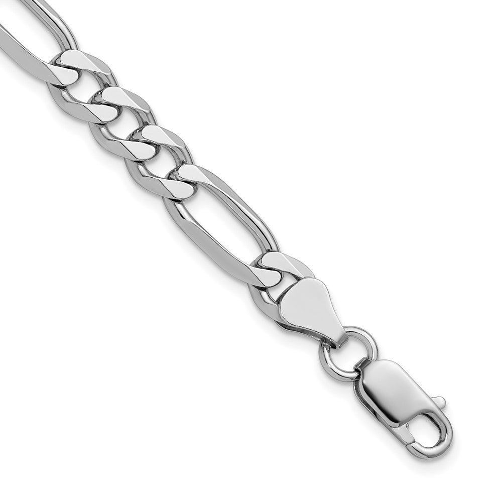 Sterling Silver Rhodium-plated 6.5mm Figaro Chain - Product Photo