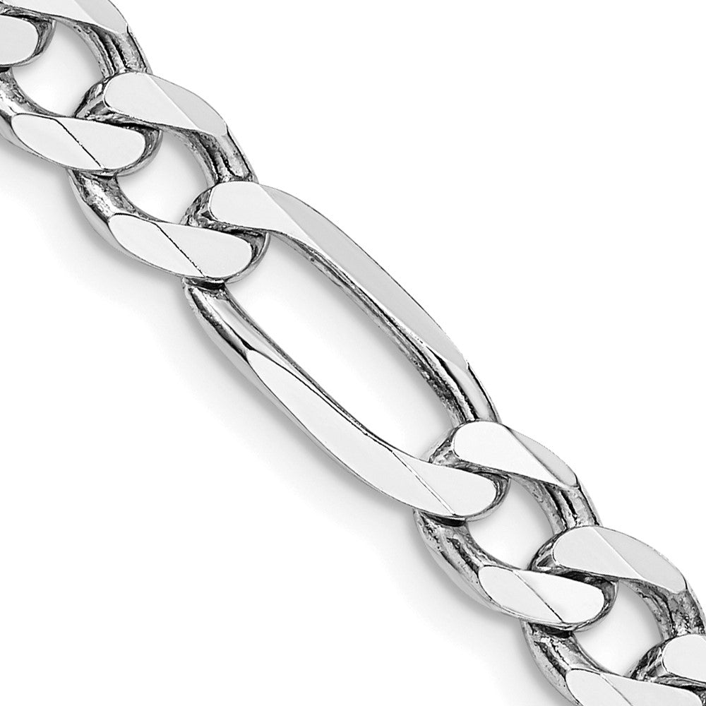 Sterling Silver Rhodium-plated 6.5mm Figaro Chain - Product Photo